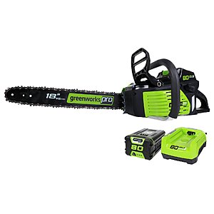 [Prime]Greenworks 80V 18" Brushless Cordless Chainsaw w/ 2.0Ah Battery&Charger $199.49 + Free S&H