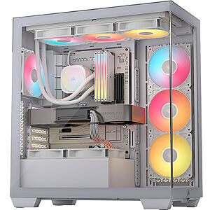 [Prime]CORSAIR 3500X RS ARGB Panoramic Mid-Tower PC Case – White $75.99 + Free S&H