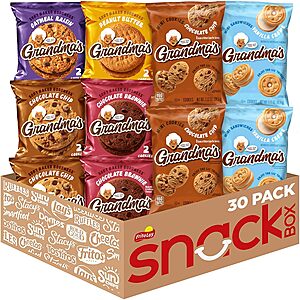 30-Count Grandma's Cookies Variety Pack $9.49 w/ S&S + Free Shipping w/ Prime or on $35+