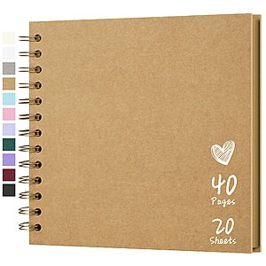 [Prime] Hiwhy 7"x7" Blank Scrapbook Album 20 Sheets Hardcover Kraft Paper from $5.38 + Free Shipping