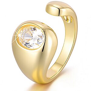 Chunky Gold Rings for Women,14K Gold-Plated OpenRing, Comfortable Fit $5.24 @Amazon