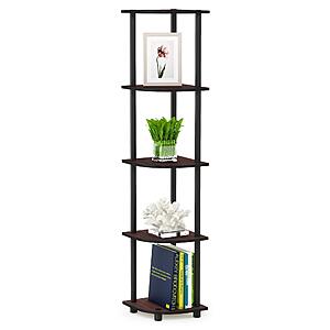 5-Tier 57.7" Furinno TURN-N-TUBE Corner Shelf (Dark Cherry/Black) $16.20 + Free Shipping w/ Prime or on $35+