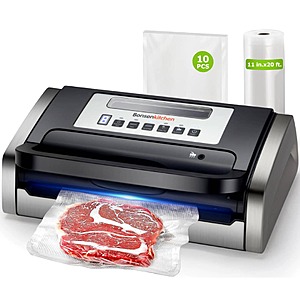 Bonsenkitchen Vacuum Sealer Machine, Globefish Technology Powerful Low-Noise Food Vacuum Sealer with Easy Handle Design, Built-in Cutter $76 + Free Shipping $75.99