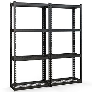 2 Pack Goplus 4-Tier Heavy Duty Metal Shelving Unit 12" D x 27.5" W x 60" H (Black/Gray) $38.39 + Free S&H at Amazon