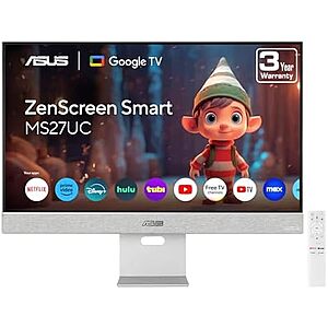 [Prime] $265.05* | ASUS ZenScreen 27” 4K USB-C Smart Monitor (MS27UC) at Amazon