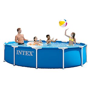 Intex 12' x 30" Metal Frame Round Above Ground Swimming Pool $72.79 + Free Shipping