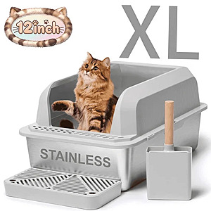 Naipo XL Stainless Steel Cat Litter Box $45.99