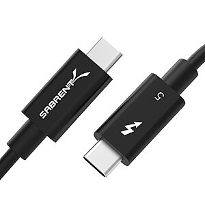 (prime) 3Ft. SABRENT 120Gbps / 240W PD Thunderbolt 5 Certified Cable $20 + Free S/H