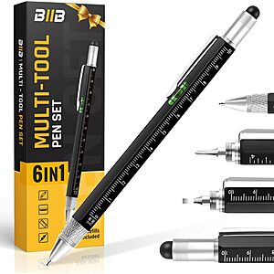 [Prime] BIIB 6-in-1 Multitool Pen w/ Stylus, Screwdriver, Level & Ruler $4.79 + Free Shipping