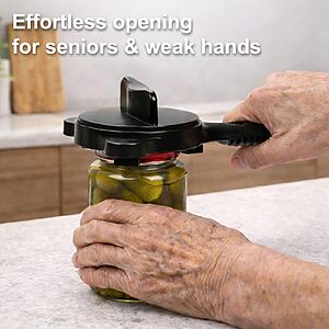 Jar Opener for Seniors, 4-in-1 Adjustable Lid Opener with Non-Slip Grip, Includes Magnetic Hook & Rubber Gripper $6.99