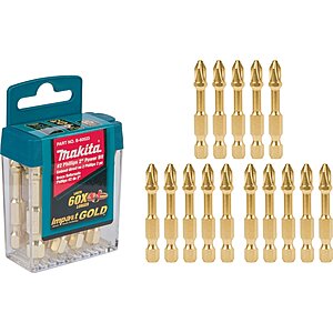 Amazon Prime - Makita B-60523 Impact Gold #2 Phillips 2″ Power Bit, 15/Pk - $8.48