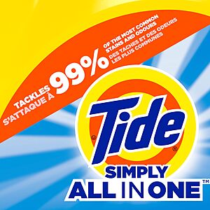 AMAZON w FS for all: FIVE x Tide Simply All-In-One Liquid Laundry Detergent, Refreshing Breeze Scent, 128 Loads, 168 fl oz $51.30 FS, get $15 P&G Visa Rebate