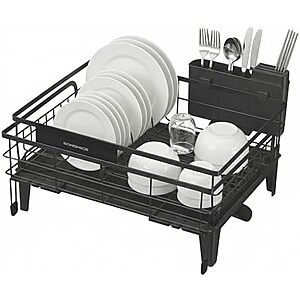[Prime] $16.99* | 12.2" x 16.5" x 7.9" SONGMICS Dish Drying Rack w/ Drainboard at Amazon