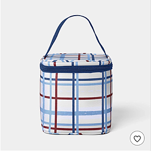 4 Cans/3.1 qt Soft Sided Personal Cooler Red/White Plaid - Sun Squad $3