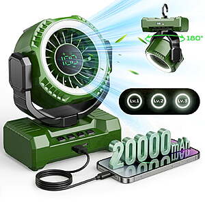 Fimilo 20000mAh Camping Fan with Light Green $18.99 + Free S&H w/ Walmart+ or $35+