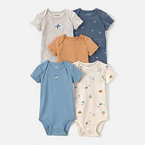 5-Pack Carter's Baby Boy & Girls' Short Sleeve Bodysuits (Various) $13.60 + Free Shipping