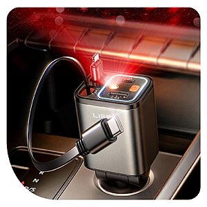 Prime Members: LISEN 75W 4-in-1 Starlight Retractable Car Charger w/ Starry Sky Light Projector & 36W PD USB-C Cable $14.23 + Free Shipping w/ Prime or on $35+