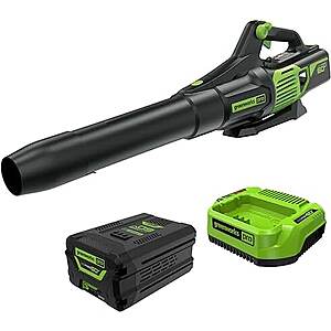Greenworks 60V (610 CFM / 130 MPH) Cordless Leaf Blower, Quiet Operation for Wet Leaves, Driveways and Dense Gravel, Includes 2.5Ah Battery & 5A Rapid Cha $121