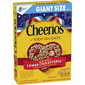20-Oz Cheerios Breakfast Cereal $3.15 w/ S&S + Free Shipping w/ Prime or on $35+