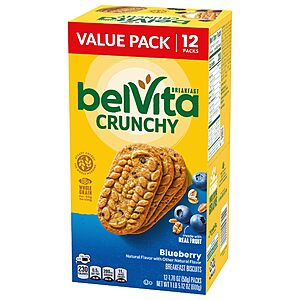 belVita Breakfast Bars Biscuits, Blueberry, Value Pack, 12 Packs (4 Biscuits Per Pack)~$5.52 With S&S @ Amazon