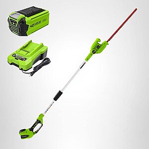 Greenworks 40V 20" Cordless Pole Hedge Trimmer, 2.0Ah Battery and Charger Included $109.99