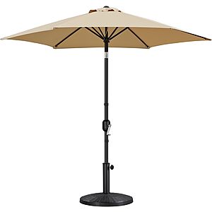 Prime Members: Yaheetech 9FT Patio Umbrella with 22lb Umbrella Base Included (Tan or Dark Green) $56.98