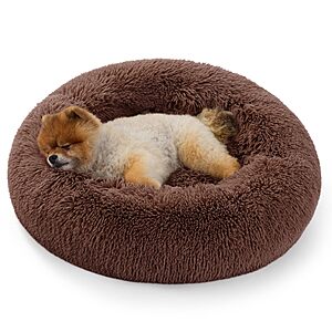 23"x23"x5" Bedsure Fluffy Plush Donut Pet Bed for Cats/Dogs $12.49 + Free Shipping w/ Prime or on $35+