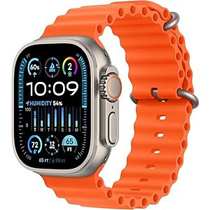 [Prime] $347.65 | Apple Watch Ultra 2 [GPS + Cellular, 49mm] - Rugged Titanium Case with Orange Ocean Band, One Size (Renewed Premium) + 10% Back w/ Prime Visa Card at Amazon