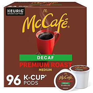 [Prime] 96-Count McCafe Premium Roast Decaf Coffee K-Cup Pods $29.71 w/ S&S + Free Shipping