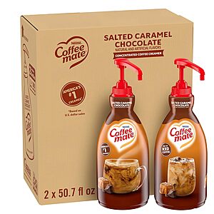 [Prime] 2-Pack 50.7-Ounce Nestle Coffee mate Salted Caramel Chocolate Liquid Coffee Creamer Pump Bottle $23.46 w/ S&S + Free Shipping