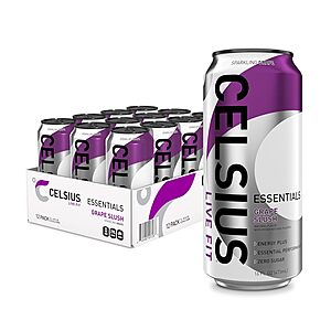 [Prime] 12-Pack 16-Oz CELSIUS Essentials Sparkling Grape Slush Energy Drink $16.45 w/ S&S + Free Shipping