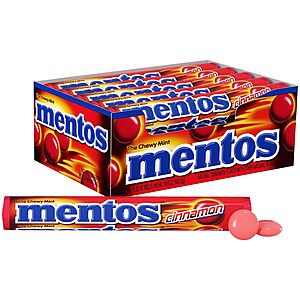 [Prime] 15-Pack Mentos Cinnamon Chewy Mint Candy Roll (14 Pieces Per Roll) $12.95 w/ S&S + Free Shipping