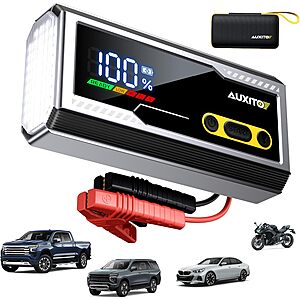 AUXITO 6000A 12V Car Battery Jump Starter w/ LED Display & 3-Mode Flashlight $16.99 + Free Shipping