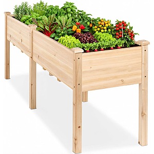 DUMOS 72"x23"x30" Elevated Fir Wood Raised Garden Bed w/ 6 Legs & 300lb Capacity $85 + Free Shipping