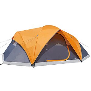 $89.99: Amazon Basics 8-Person Spacious Camping Tent with Rainfly, Orange/Grey