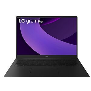 LG gram Pro 17-inch Lightweight Laptop, Intel Evo Edition Powered by Intel Ultra7 255H, NVIDIA RTX5050, Win 11 Home, 16GB RAM, 1TB SSD, Black $1649.99
