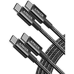[Prime] $7.99* | 2-Pk 6' Anker 60W USB-C to USB-C Fast Charging Cable at Amazon