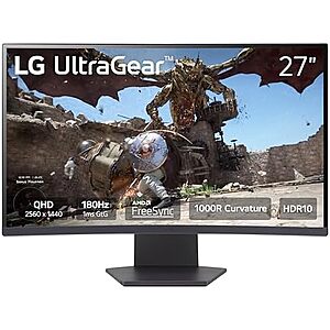 [Prime] $141.55* | 27" LG UltraGear 2560x1440 QHD 1000R Curved 180Hz 1ms Gaming Monitor at Amazon