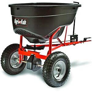 [Prime] $161.29* | 130-Lb Agri-Fab Pull Behind Broadcast Spreader w/ Universal Hitch & 12-Ft Spread Width at Amazon