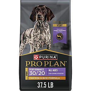 [Prime] 37.5-Pound Purina Pro Plan Sport Performance 30/20 Chicken & Rice High Protein Dog Food $50.71 w/ S&S + Free Shipping