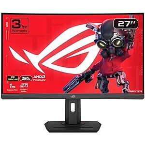 [Prime] $189.99* | 27" ASUS ROG Strix XG27WCMS QHD 280Hz 1ms DisplayHDR 400 Curved Gaming Monitor at Amazon