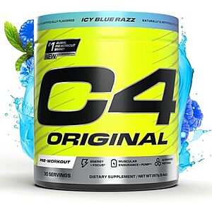 [Prime, SnS] $15.43* | 9.4-Oz Cellucor C4 Original Pre-Workout Powder (Icy Blue Razz) at Amazon