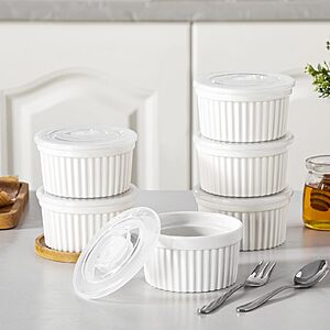 (prime) 6-pack of 8oz vancasso Porcelain Ramekins w/ Lids $12.30 + Free S/H