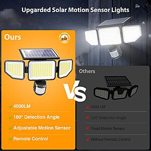 (prime) 2-Pack Onforu 4500LM Solar Outdoor Lights $16.40 + Free S/H