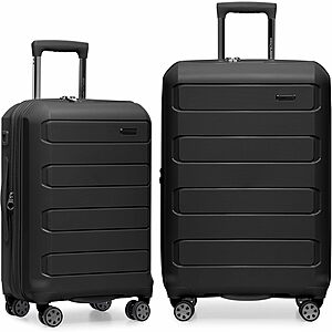[Prime] 2-Piece Traveler's Choice Pagosa Hardshell Expandable Spinner Luggage Set (Black, 22/27) $118.18 + Free Shipping