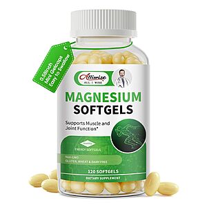 120-Count Alliwise 500mg Magnesium Glycinate Softgels (60-Day Supply) $7.19 + Free Shipping w/ Prime or on $35+