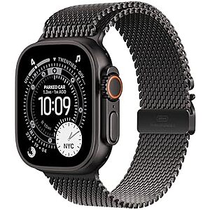 $749 | Apple Watch Ultra 3 [GPS + Cellular 49mm] Running & Multisport Smartwatch w/Rugged Titanium Case w/Black Titanium Milanese Loop at Amazon