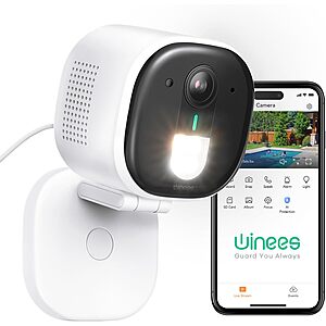 [Prime] winees Wired 2K Outdoor Color Night Vision Security Camera $12.15 + Free Shipping