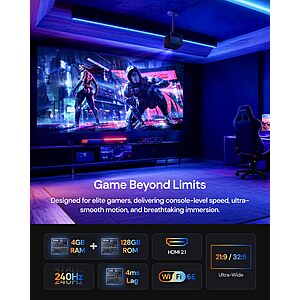 Prime Members: Valerion VisionMaster Pro2 Triple Laser Projector 4K, 3000 ISO Lumens, HDR10+, GTV, 4ms Lag-Free Gaming $2099