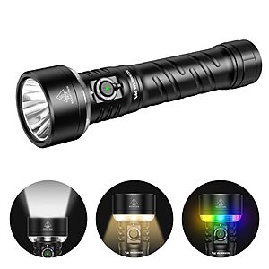 Wurkkos TS27 Flashlight, 3200LM 845M Throw, Bidirectional Lighting, 15Ah LiFePO4 Rechargeable Battery, RGB, 3000-6000 Color Temp Adjustable $59.84